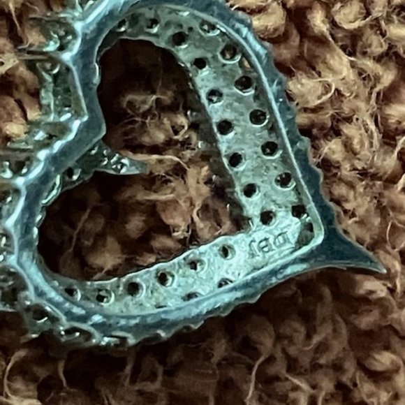 Floating Heart Sterling Silver W/ CZ and Sterling Silver Earrings - Picture 3 of 9